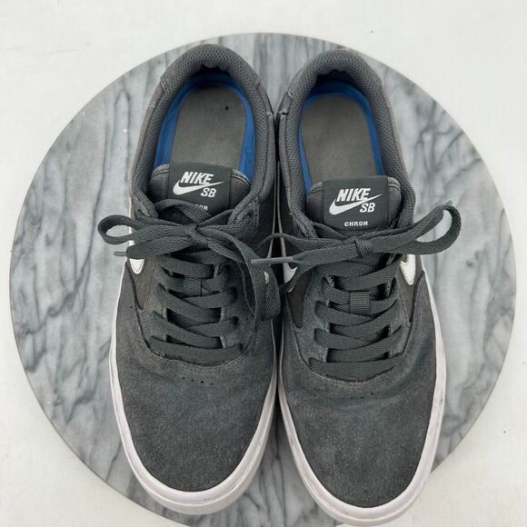 Nike SB Shoes Mens 9 Gray White Chron Solarsoft Skateboarding Sneaker CD6278-009 - Picture 8 of 13